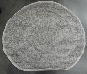 IVORY / SILVER 4' X 4' Round Flaw in Rug, Reduced Price 1172623802 ADR108B-4R - Picture 1 of 4