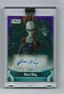 2021 Star Wars Signature Series autograph A-JK Jaime King 92/99 purple - Foto 1 di 1