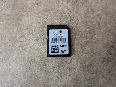 CISCO 16-100386-01 64GB SD FLASH MEMORY CARD SDSDAE-064G-1228  i5-4(3) - Image 1 of 4