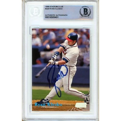 Ryan Klesko Signed 1996 Topps Stadium Club #229 Atlanta Braves BAS Slabbed Auto - Image 1 of 4