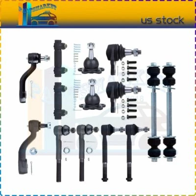 14Pcs Suspension Kit Tie Rods Pitman Arm for 1993-1995 Chevrolet K1500 K2500 4WD - Image 1 of 4