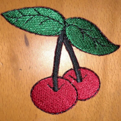 Cherry iron on patch red cherries embroidery patches embroidered New Sale - image 1 of 2