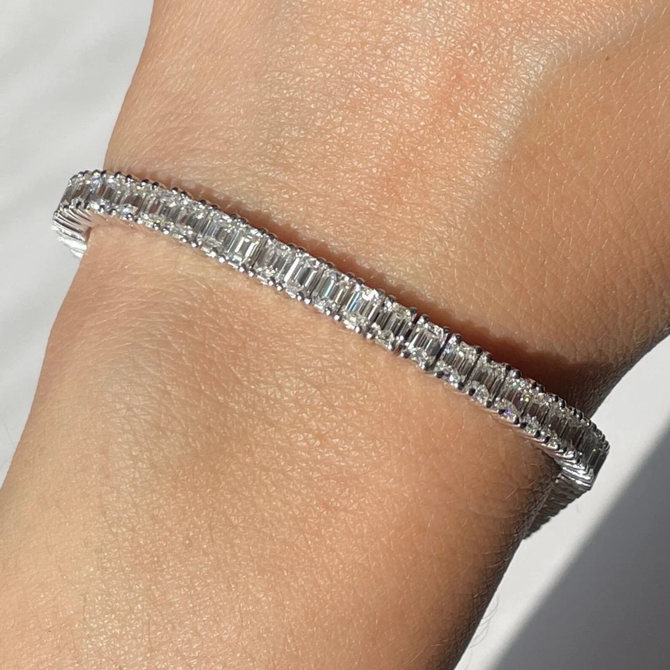 14K Gold Lab Grown Diamond VS1 E F Color Diamond Tennis Bracelet 7inch - Image 1 of 3