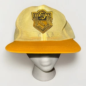 Vintage New Era All Mesh Hat Cap Golf Strap Yellow Sertoma International Patch USA - Bild 1 von 9