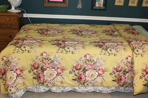 Vintage Ralph Lauren Elsa Grasslands Comforter Floral Yellow Floral Twin Classic - Picture 1 of 9