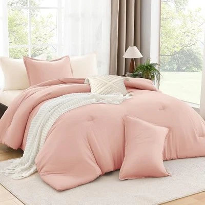  Conjunto de edredom California King Size, 3 peças rosa cal king (104"x96") blush - Imagem 1 de 4