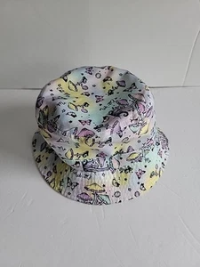 Hot Topic Bucket Hat Eat Me Mushroom Butterflies Psychadelic - Picture 1 of 6