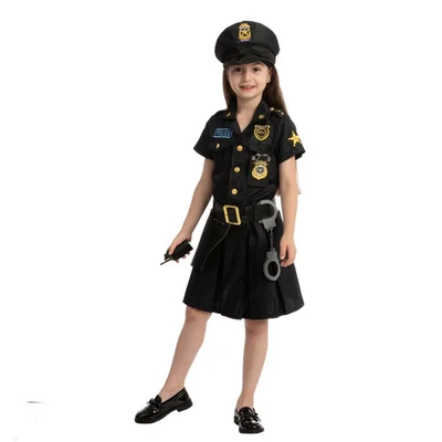 Niñas Niños L POLICÍA POLICÍA POLICÍA POLICÍA FALDA UNIFORME DISFRAZ HALLOWEEN Foto 1 de 4