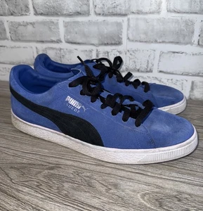 Puma Suede Classic Men's 12 Blue/Black Suede Sneakers Shoes - Picture 1 of 6