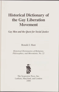 Historical Dictionary of the Gay Liberation Movement : Gay Men an - Picture 1 of 1