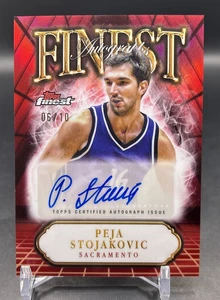 2024-25 Topps Finest PEJA STOJAKOVIC Red Refractor AUTO Card #'d/10 - Kings - Picture 1 of 2