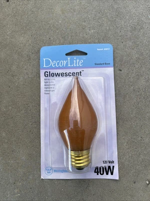 Westinghouse DecorLite SPUN GLOWESCENT AMBER LIGHTBULB 40C15 Med Base 40w Flame - Image 1 of 2