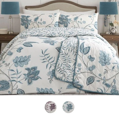 Dreams & Drapes Samira Floral Print Easy Care Reversible Duvet Cover Set