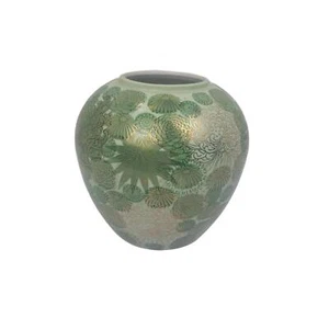 Fujita Kutani vaso zenzero (senza coperchio) vaso fioriera oro verde 8 alto usato - Foto 1 di 4