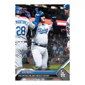 Max Muncy - 2023 MLB TOPPS JETZT Karte 94 - geht für 2 Stunden und 7 RBI - Bild 1 von 2