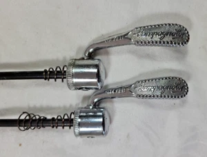 Vtg. Campagnolo 100 + 130mm Chrome quickj Release Skewer Set / #225 - Picture 1 of 4