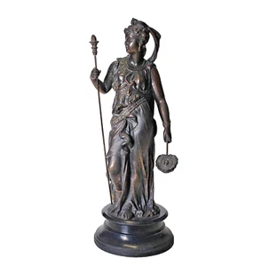 Antike Metall Skulptur Göttin Jungfrau Minerva Athene um 1890 - Picture 1 of 14