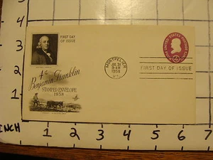 Vintage Envelope FIRST DAY OF ISSUE: 4cent BENJAMIN FRANKLIN stamped envelope - Picture 1 of 1