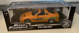 JADA 1:18 FAST & FURIOUS BRIAN'S TOYOTA SUPRA DIE-CAST ORANGE Paul Walker - Picture 1 of 12