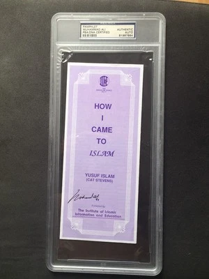 Muhammad Ali Rare! signed "How I came to Islam" pamphlet PSA/DNA cert slabbed - Image 1 of 2