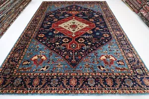 9 x 12 ft Tribal Geometric Area Rug Afghan Hand Knotted Veg Dyes Wool Rug - Picture 1 of 13