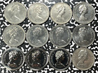 Lot Of 12x Assorted (1970-1986) Canada $1 Dollar Coins Lot#DS71 Mixed Grade