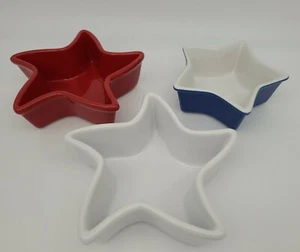 Lot 3 Chantal Stoneware Star Baking Dish Red White Blue 4th of July - Picture 1 of 9