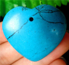 38x36x10mm Blue Turquoise Love Heart Pendant Bead BV62671