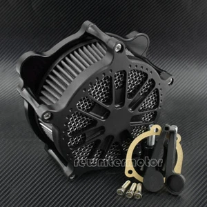 Dots Ring Air Filter Gray Cleaner Intake Fit For Harley Softail Dyna FXR 2000-15 - Picture 1 of 7