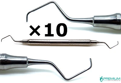10x Herramientas dentales Gracey Curette 9/10 de doble extremo de acero inoxidable periodontal Foto 1 de 4