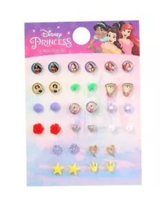 New Disney Princess 16 Piece Earring Stud Set For Sensitive Ears. free shipping - Picture 1 of 11