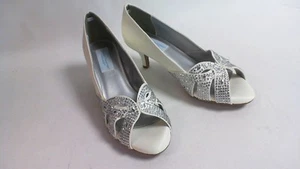 Dyeable Bridal/Evening Shoes - Tracy - Ivory Satin - US 11D UK 9 Wide #24D242 - Picture 1 of 5