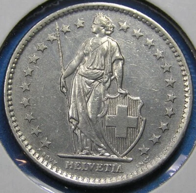 Switzerland 2 Francs Copper-Nickel Coin 1979 high grade, KM-21a.1, Combined S/H - Image 1 of 4