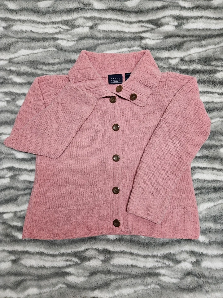 Vtg CRaZY HORSE A Liz Clairdane Company Women's Cardigan Buttoned Sweater Sz Lg - Image 1 of 4