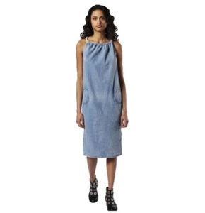 $228 Diesel Women’s De-Pruit Dress Blue Denim Relax Fit Size 2XS - Picture 1 of 14