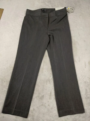 NWT Liz Claiborne Audra Womens Petite 10P Gray Dress Pants Straight Pressed - Image 1 of 4