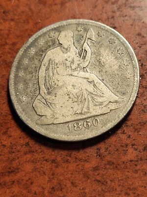 1860 O Seated Liberty Silver Half Dollar, New Orleans     inv06    h29ej - Image 1 of 2