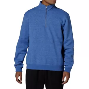 DSG Mens Small Sweatshirt 1/4 Zip Empire Blue Heather Fleece Cotton Blend $40 - Picture 1 of 12