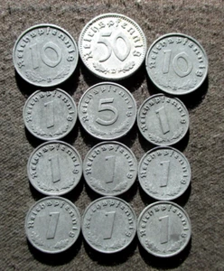 OLD COINS OF THIRD REICH NAZI GERMANY (1940-1944) WORLD WAR II - MIX 242 - Picture 1 of 3
