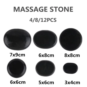 4/8/12pcs Hot Massage Stone Basalt Stones Kit Set Rock SPA Oiled Massage Tool - Picture 1 of 11
