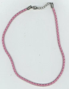 Collar Cuero Trenzado Color Rosa 17" a 19" Largo en EE. UU. Nuevo B5-B2 - Imagen 1 de 1
