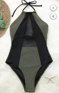 Traje de baño de una pieza de malla Take My Heart de Cupshe Fashion Traje de baño Talla M - Imagen 1 de 7