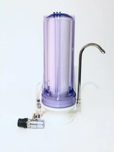 Countertop Single Home Drinking Water Filter System w/Carbon Filtration - Clear - Picture 1 of 5
