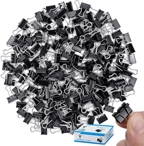 240 Stück Mini Ordnerklammern, schwarze Ordnerklammern, kleine Büroklammern 15 mm 5/8 Zoll. - Bild 1 von 12