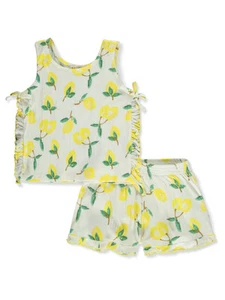 Jessica Simpson Girls' 2-Piece Knit Shorts Set Outfit Color: cream Size: 5 - Picture 1 of 9