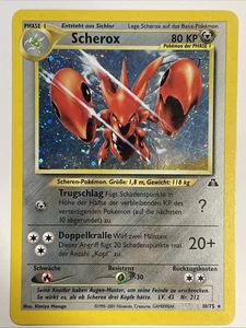Pokemon TCG vintage Scizor Neo Discovery 10/75 Holo Rare German Scherox LP 2001 - Picture 1 of 5