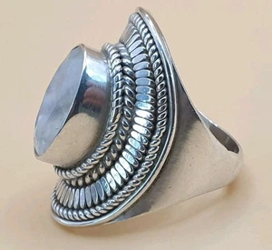 Anillo de plata piedra lunar TJC. 925. Talla M1/2. 11,68 Gms. Plata 925. - Imagen 1 de 18