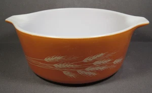 Pyrex kleine Schale oval Weizen Herbst Ernte Vintage OHNE DECKEL 750 ml SAUBER 7,5" - Bild 1 von 9