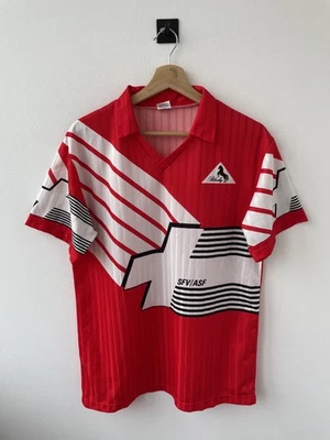 SWITZERLAND 1990 HOME FOOTBALL SHIRT + SHORTS SOCCER JERSEY TRIKOT BLACKY size 3 - Image 1 of 4