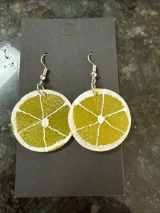 Boutique Earrings By The Pool Drinks Summer Lemon Slices - Picture 1 of 1